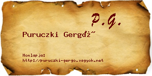 Puruczki Gergő névjegykártya